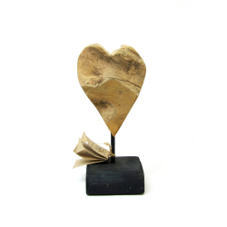 Serce z drewna tekowego Ozdoba na podstawie 26cm